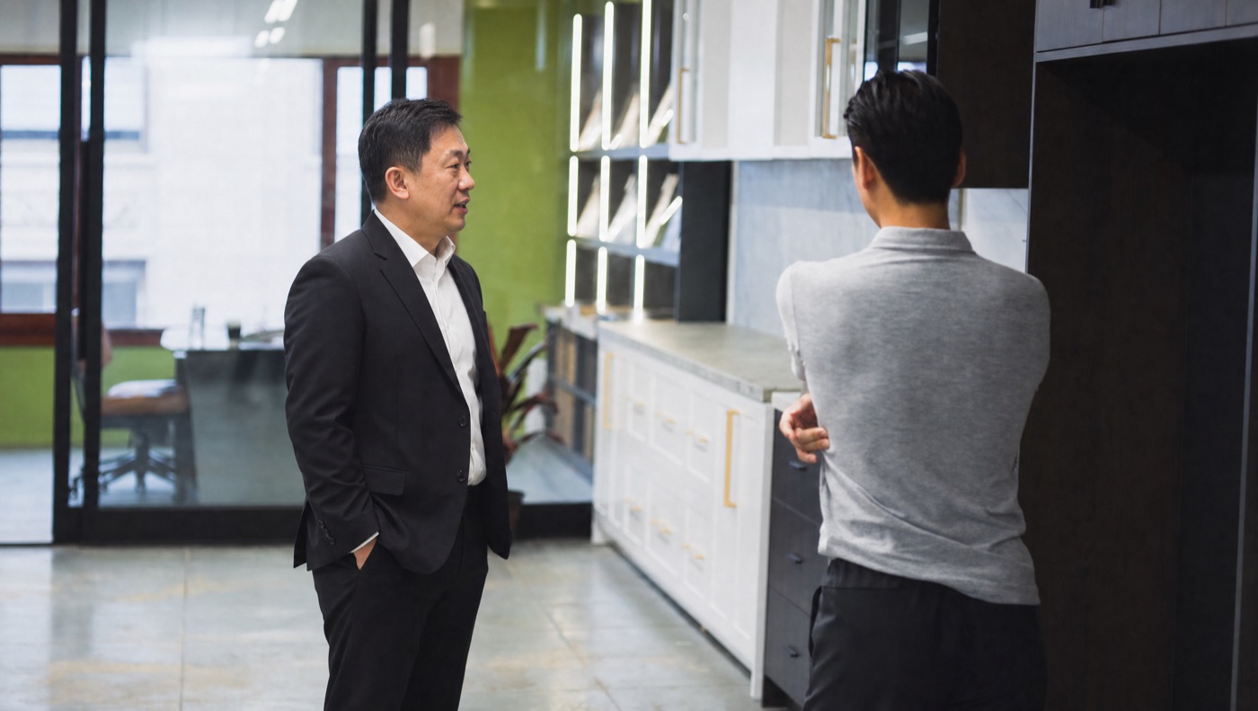 A consultation on the Spazietto showroom floor